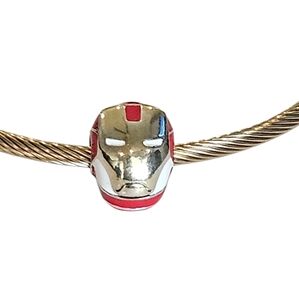 LINX Discontinued Sterling Silver Iron Man Helmet Avengers Bracelet Charm